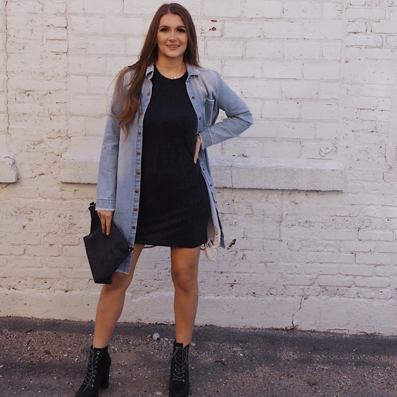 NWT Distressed long denim jacket - Picture 6 of 11